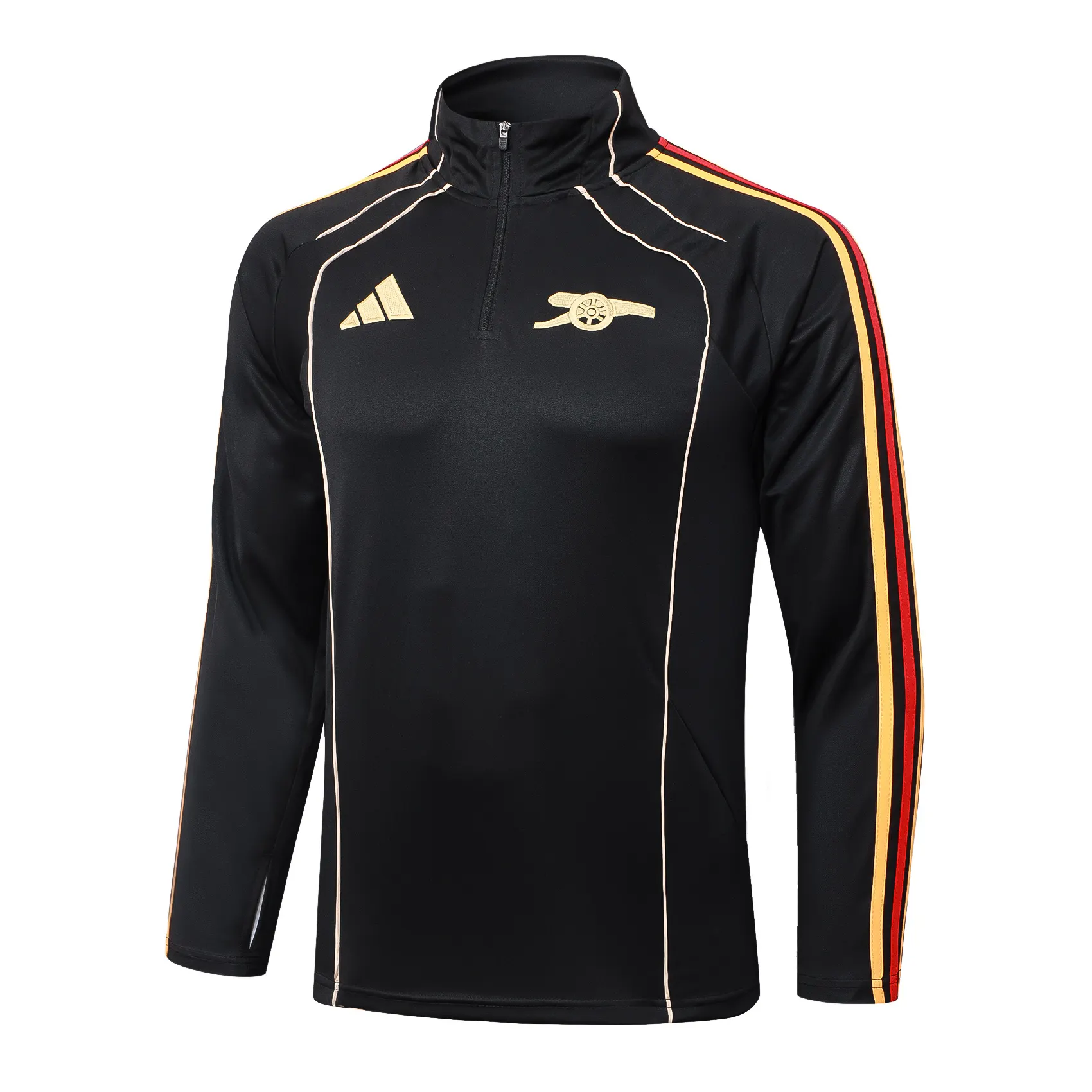 2025/2026 Arsenal Half-Pull Training Suit Black retro style Football Shirt 1:1 Thai Quality Set - Image 3