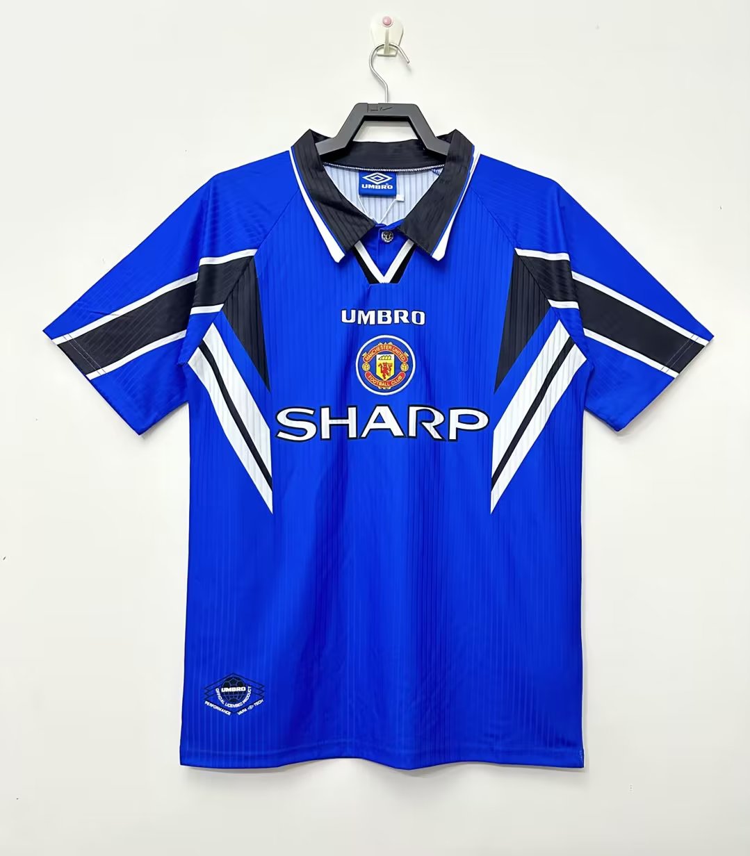 1996/1998 Retrô Manchester United Terceira Fora Camisa de futebol Qualidade tailandesa 1:1