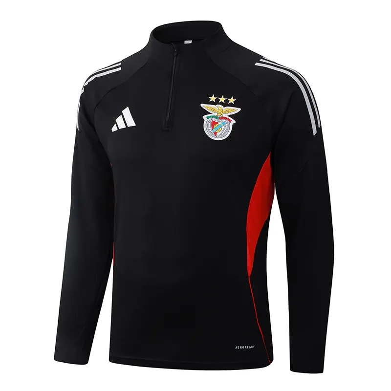 2025/2026 Benfica Agasalho meia-ziper Preto Camisa de futebol Qualidade tailandesa 1:1 Conjunto - Image 3