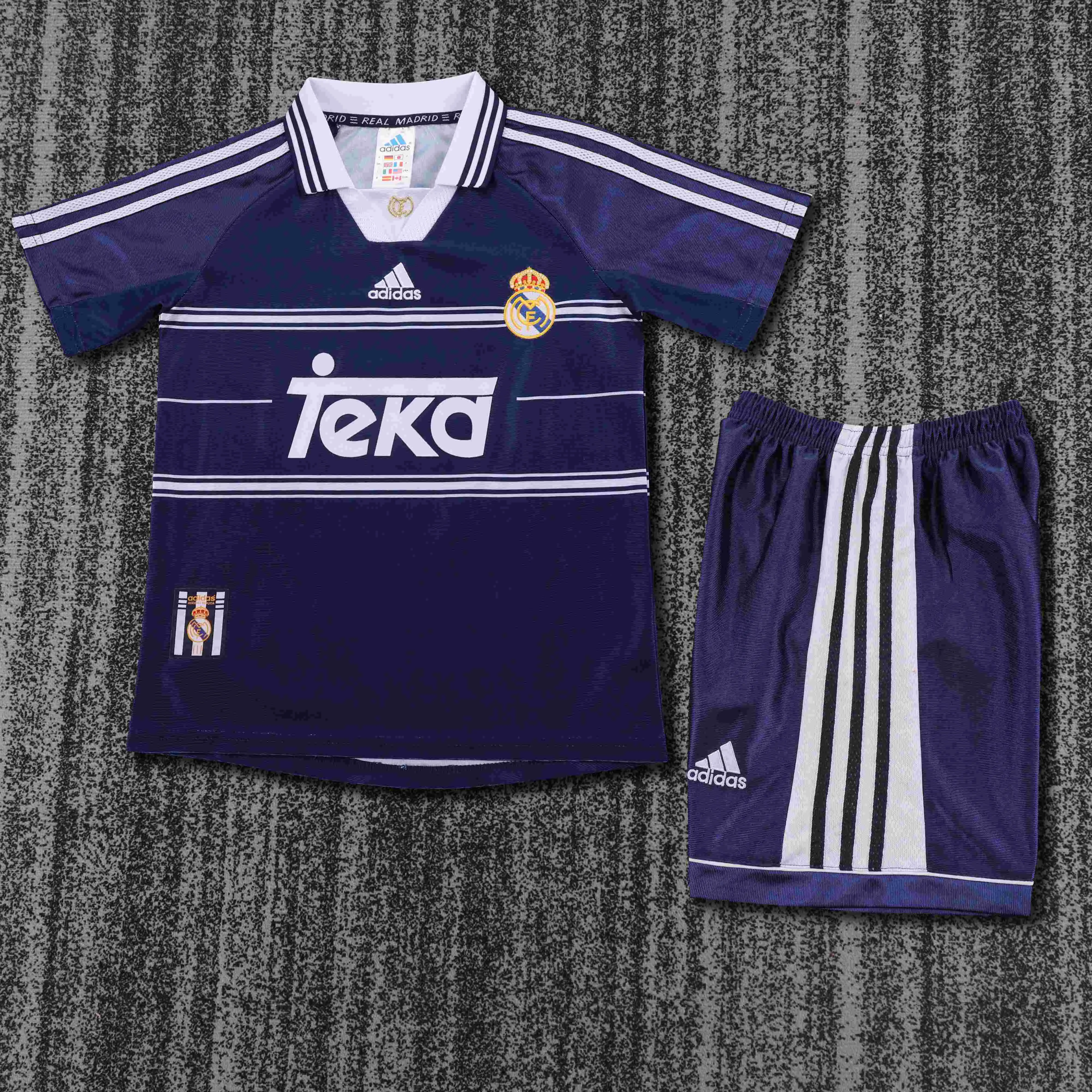 1998-1999 Retro Real Madrid Away Football Shirt 1:1 Thai Quality Kids Size