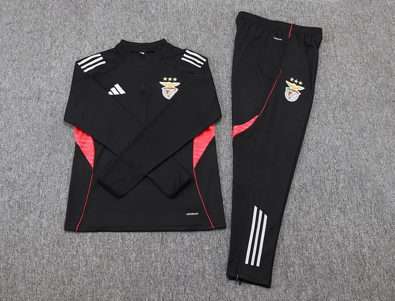 2025/2026 Benfica Agasalho meia-ziper Preto Camisa de futebol Qualidade tailandesa 1:1 Conjunto - Image 7