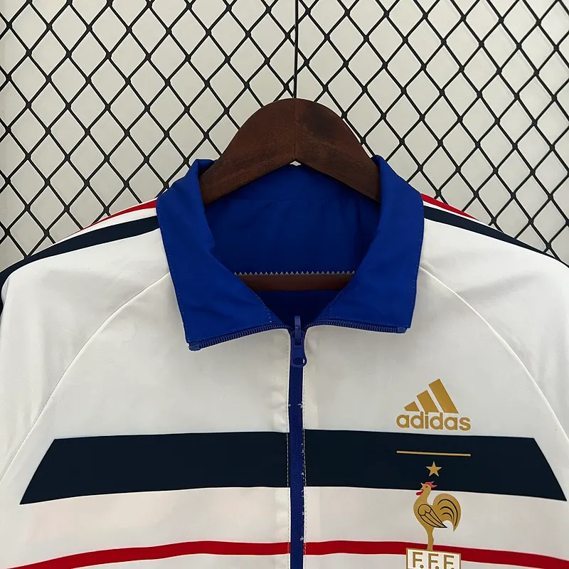 2024 France (White-Blue) Reversible Windbreaker Soccer Jersey 1:1 Thai Quality - Image 4