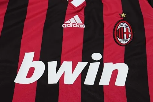 2009/2010 Long Sleeve Retro AC Milan Home Football Shirt 1:1 Thai Quality Kids Size - Image 4
