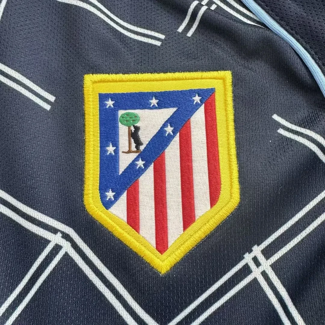 2004-2005 Retro Lange mouw Atletico Madrid Uit Voetbalshirt 1:1 Thaise kwaliteit Kindermaat - Afbeelding 3