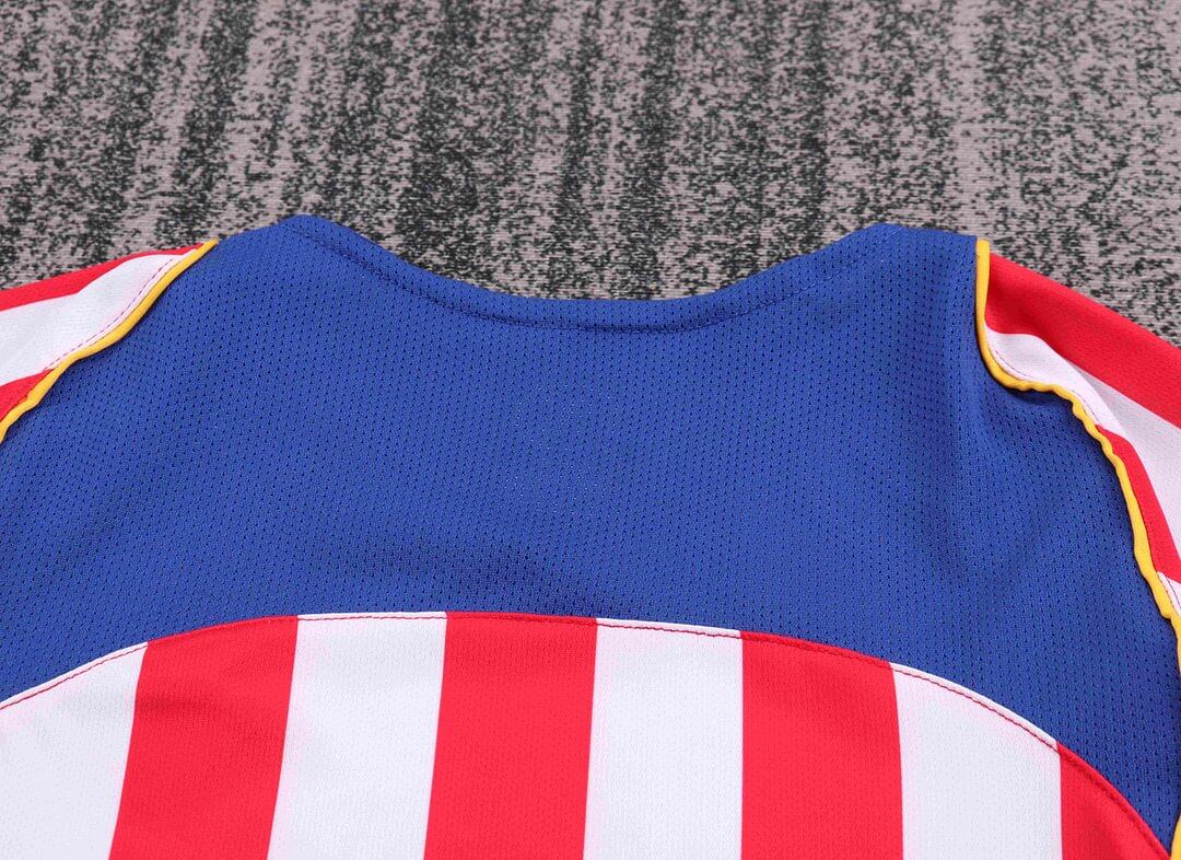 2004-2005 Retrô Manga longa Atletico Madrid Casa Camisa de futebol Qualidade tailandesa 1:1 Tamanho infantil - Image 4