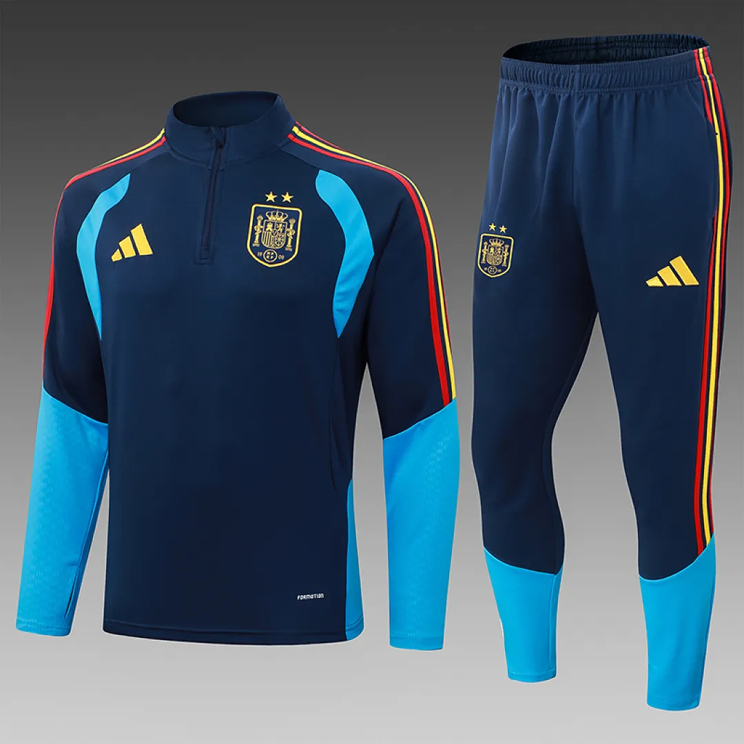 2026/2027 Hiszpania Royal Niebieski two-star Dres treningowy na półzamek Koszulka piłkarska Jakość tajska 1:1