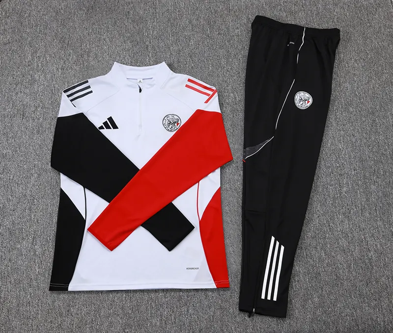 2025/2026 Ajax Half-Pull Training Suit White Football Shirt 1:1 Thai Quality Set - Image 7