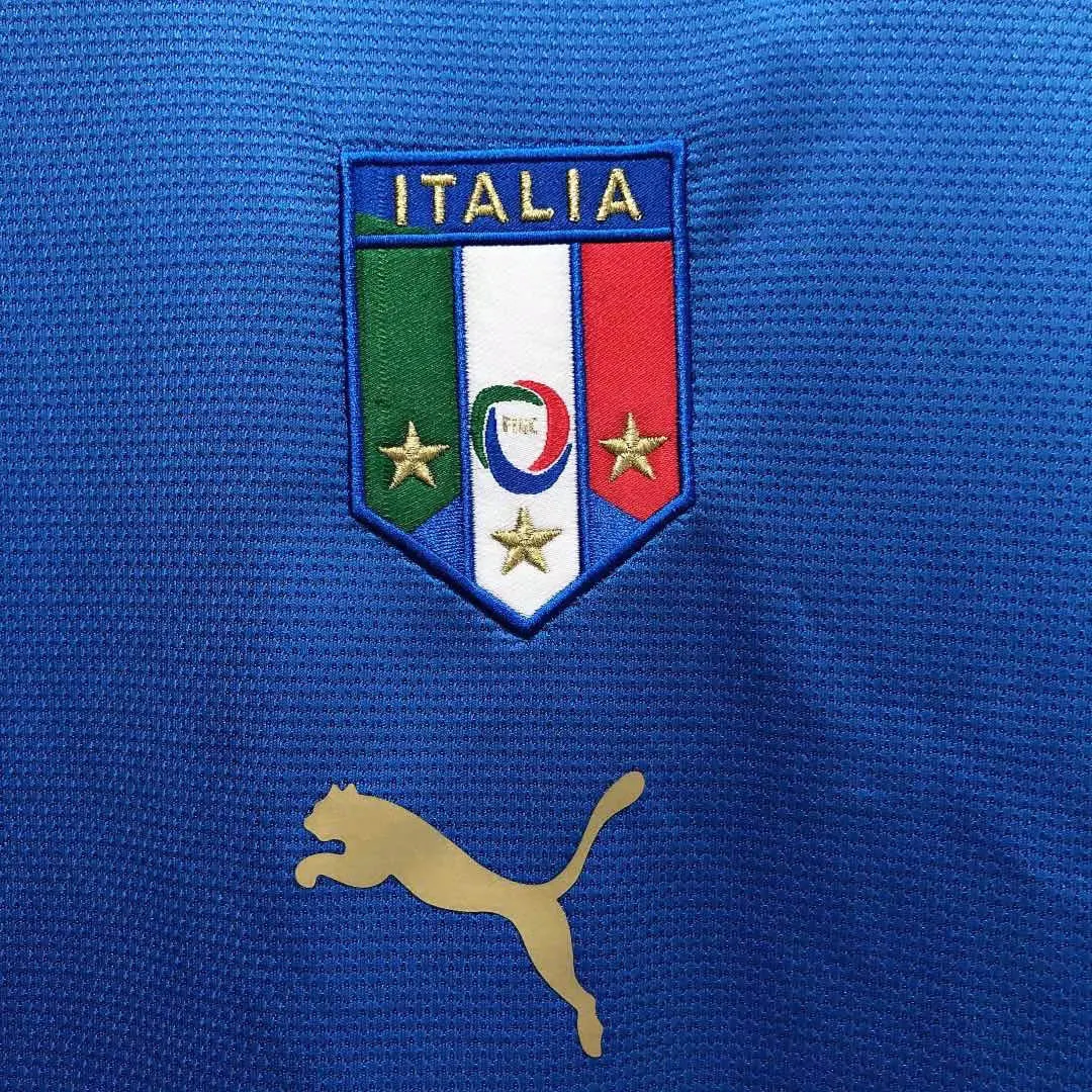 2006 Retro Italy Home Soccer Shirt - Image 4
