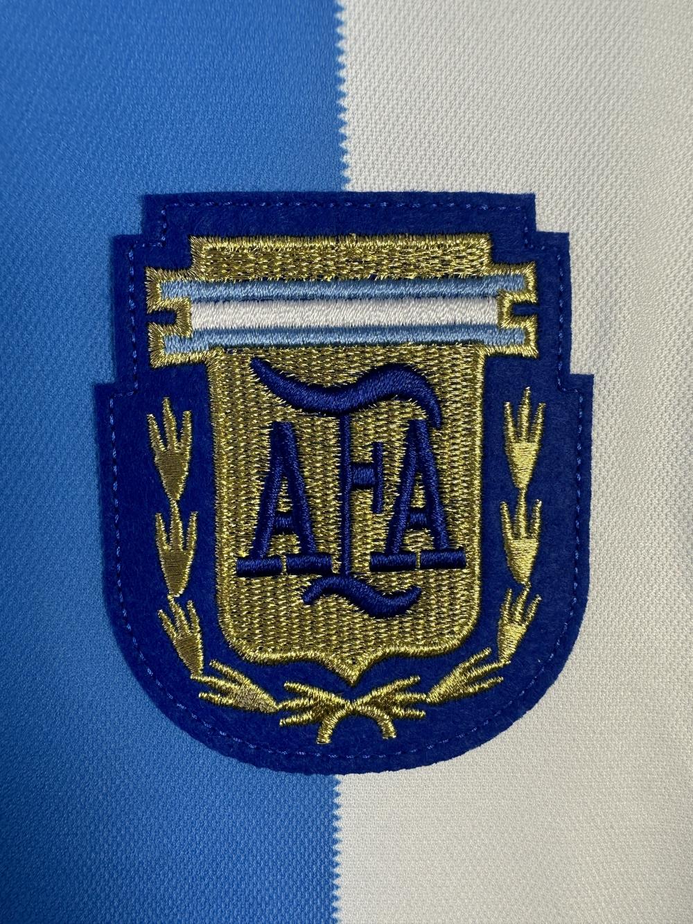 1986 Retrô Manga longa Argentina Seleção Casa Camisa Qualidade tailandesa 1:1 - Image 5