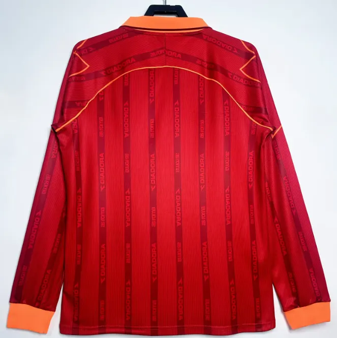 1999/2000 Manga longa Retrô Roma Terceira Fora Camisa de futebol Qualidade tailandesa 1:1 - Image 2