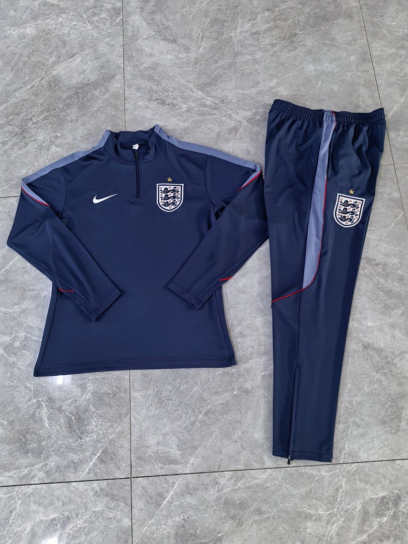 2026/2027 Angleterre Survêtement demi-zip Royal Bleu Maillot de football Qualité thaï 1:1 Ensemble – Image 3