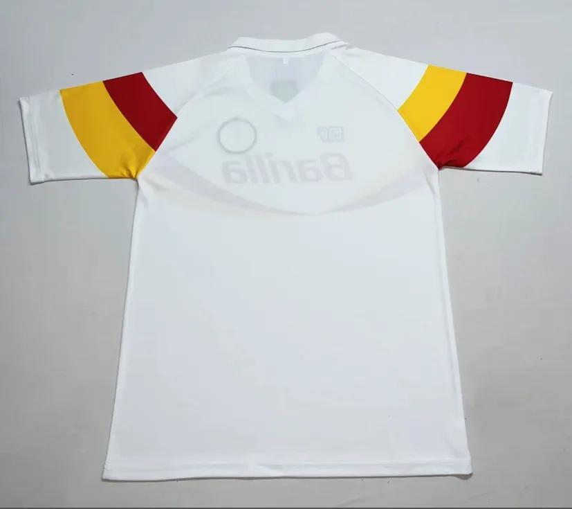 1990-1991 复古 罗马 客场 足球球衣 1:1 泰版品质 - 图片 2