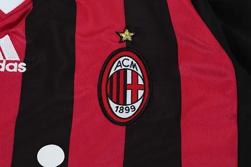 2009/2010 Long Sleeve Retro AC Milan Home Football Shirt 1:1 Thai Quality Kids Size - Image 6