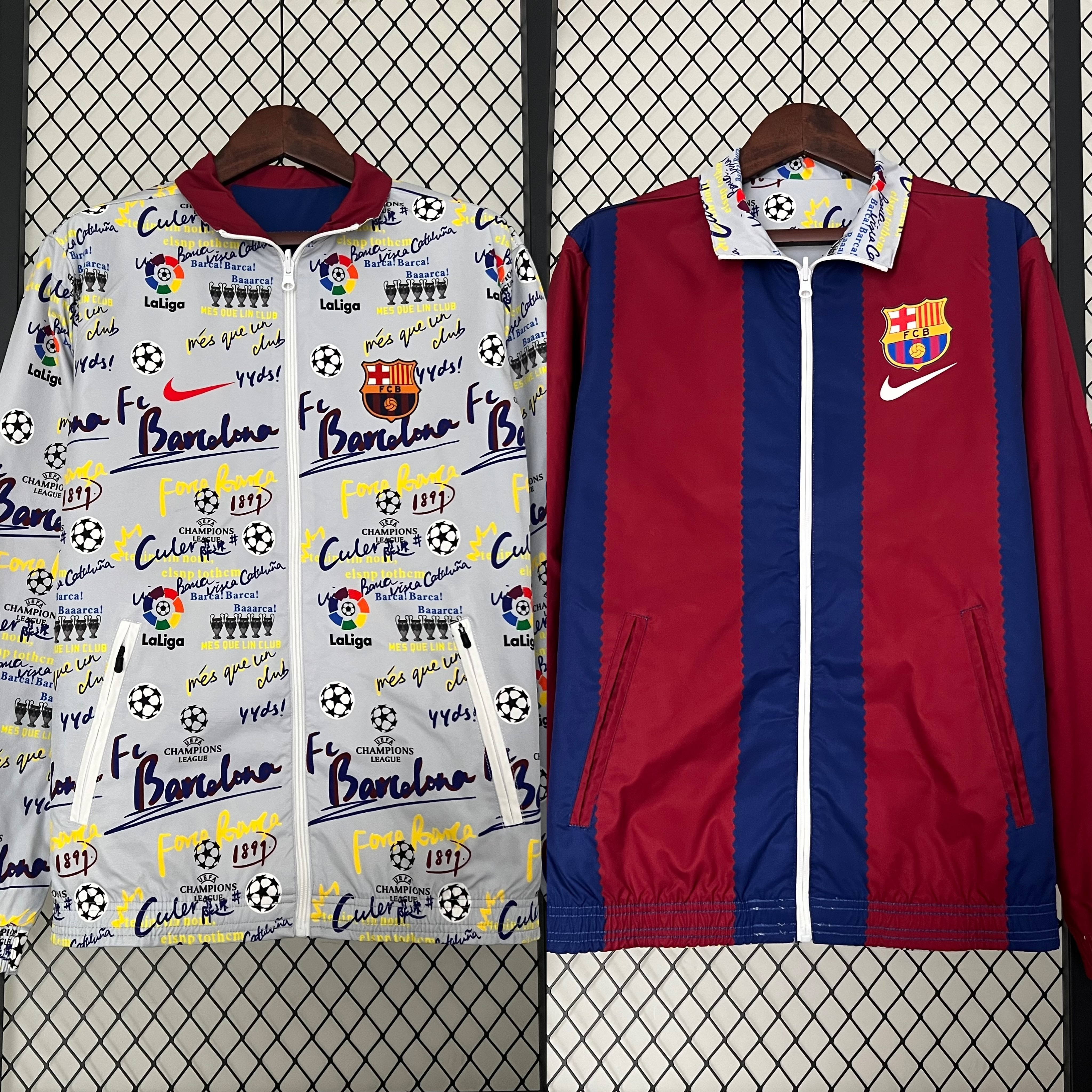 2025/2026 Barcelona Réversible Coupe-vent Maillot de football Qualité thaï 1:1 04