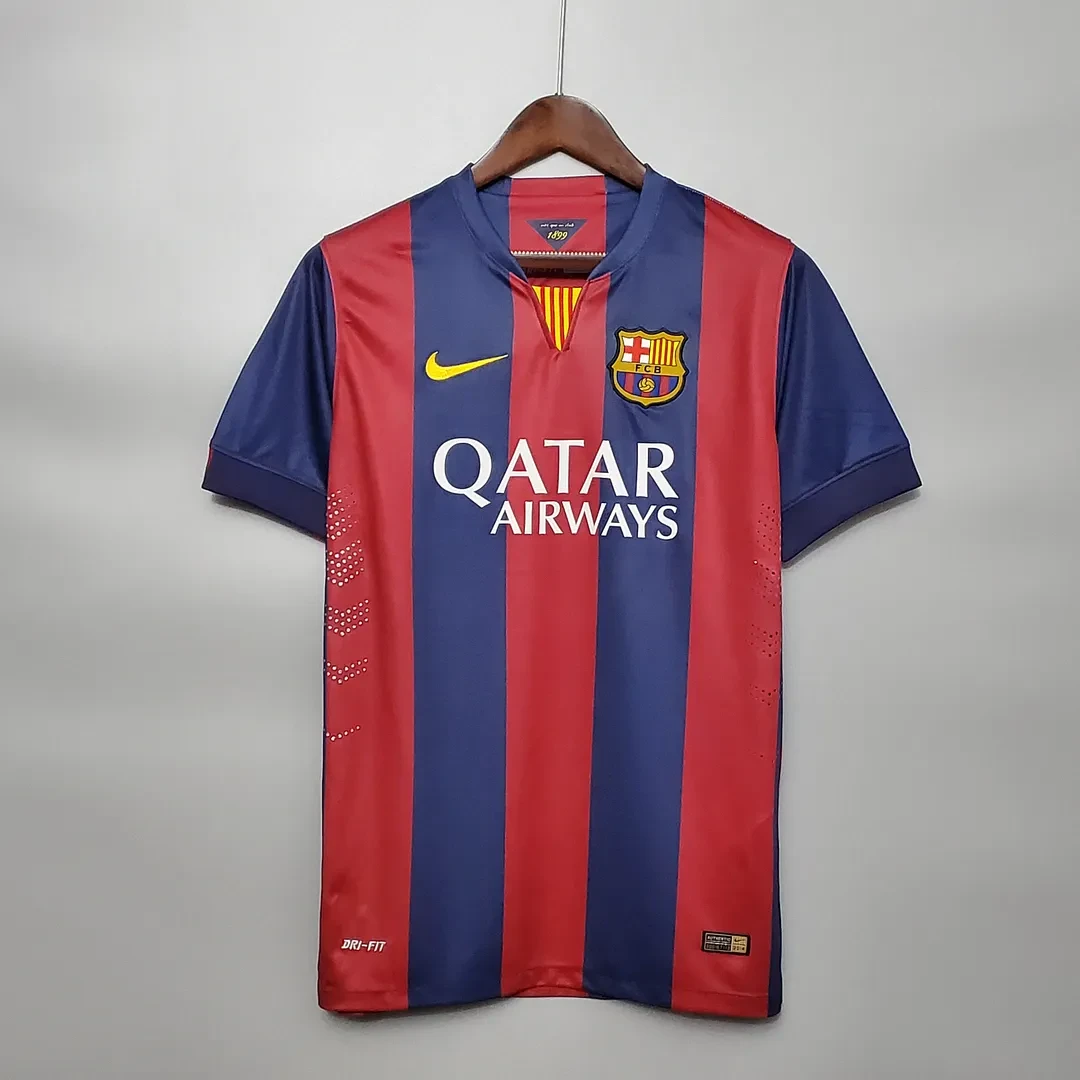 2014/2015 Ретро Barcelona Футбольная футболка Домашняя Тайское качество 1:1