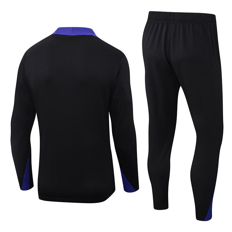 2025/2026 Barcelona Half-Pull Training Suit Black joint edition Jersey Set - Image 3