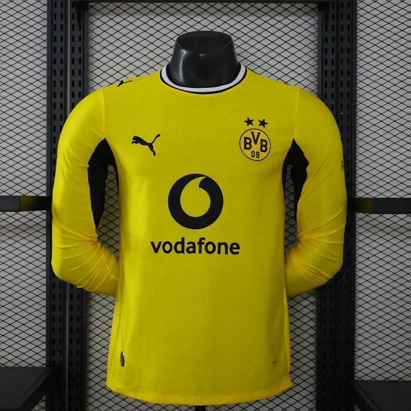 2026/2027 Длинный рукав Игровая версия Dortmund Домашняя Футбольная футболка Тайское качество 1:1