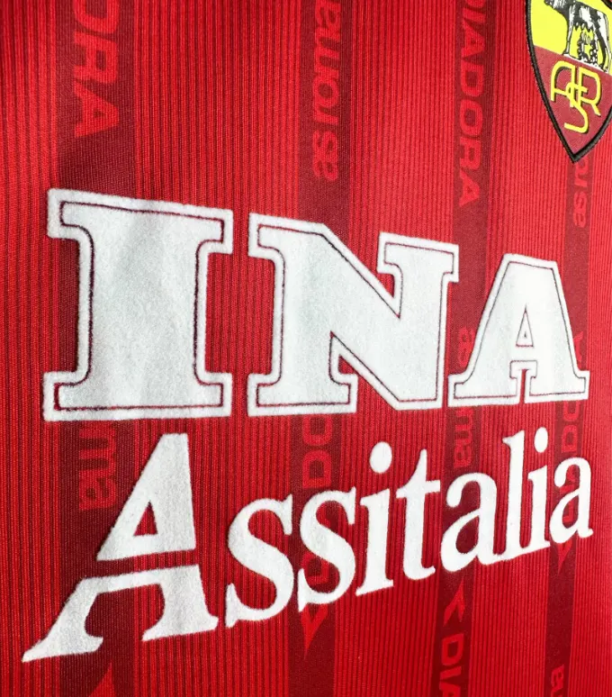 1999/2000 Manga longa Retrô Roma Terceira Fora Camisa de futebol Qualidade tailandesa 1:1 - Image 3