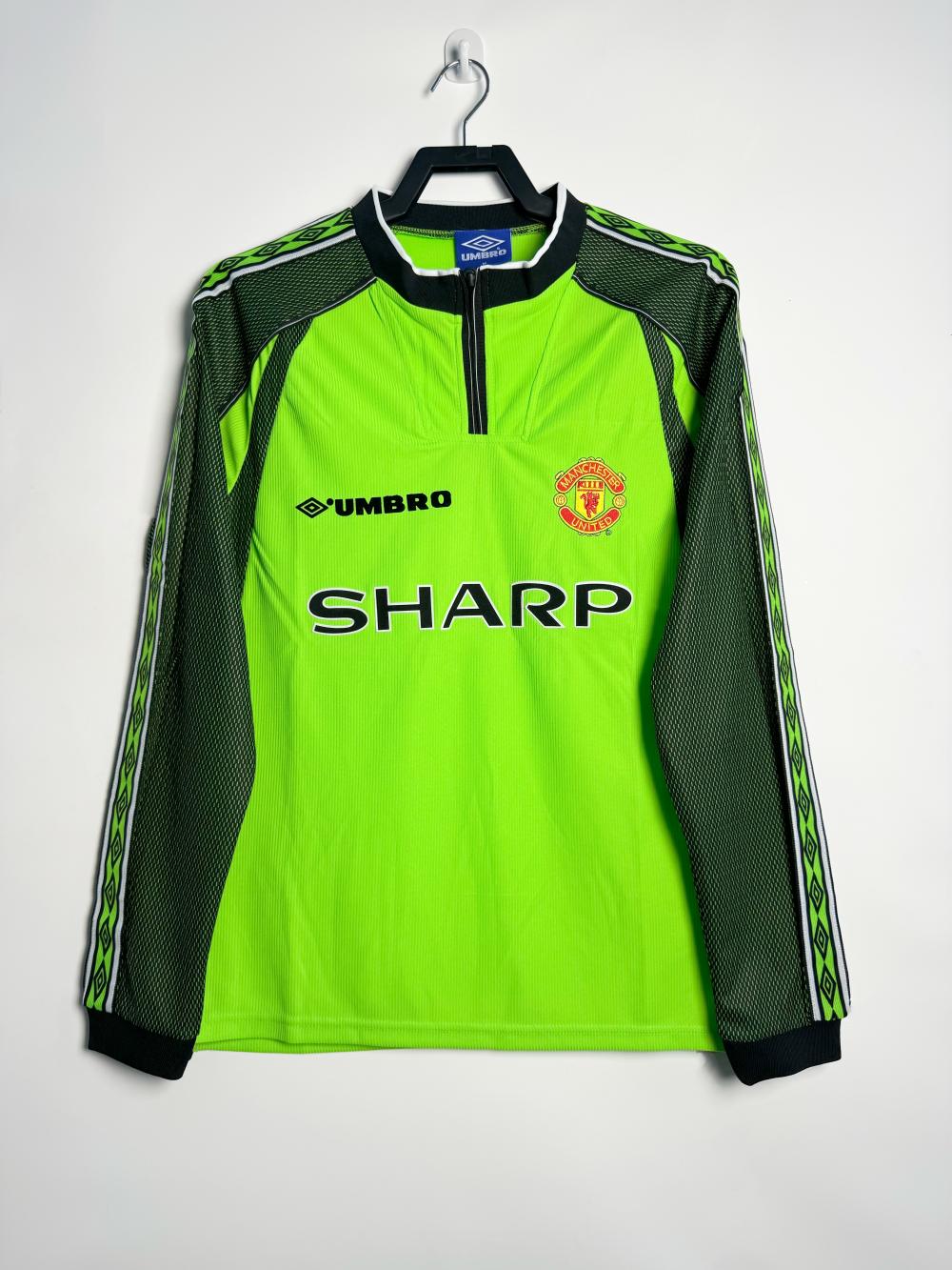1998-1999 Retro Langarm Manchester United Torwart Fußballtrikot 1:1 Thai-Qualität