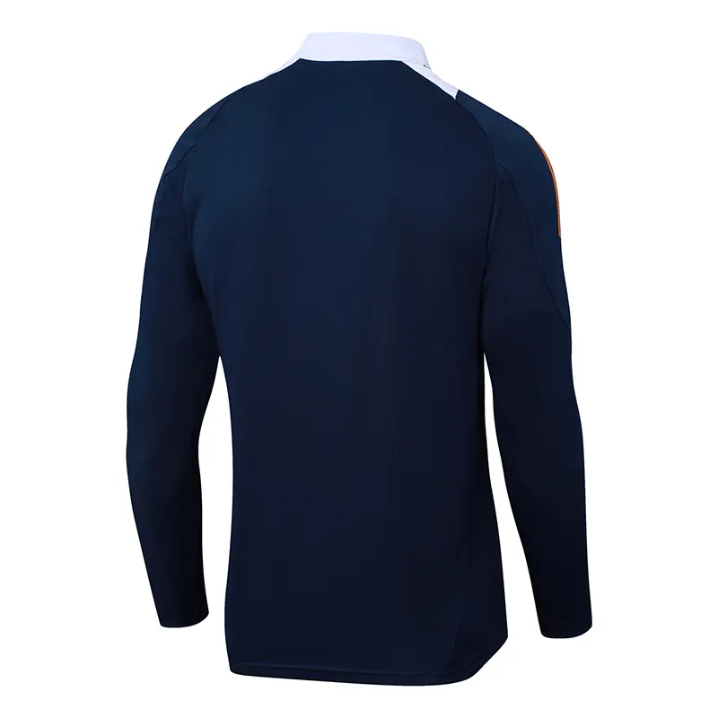 2024/2025 Real Madrid Royal Mavi Beyaz collar Yarım fermuarlı eşofman Futbol forması 1:1 Tayland kalitesi Set - Görsel 4