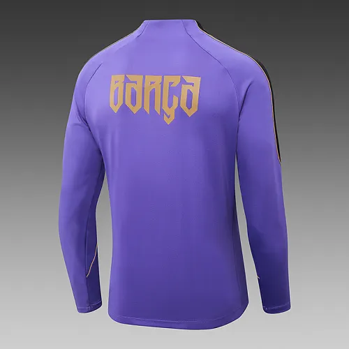 2026/2027 Barcelona Half-Pull Training Lila Fußballtrikot 1:1 Thai-Qualität Set – Bild 5