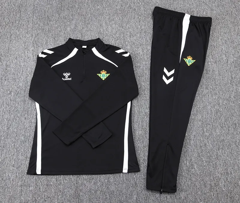2025/2026 Real Betis Halbreißverschluss-Trainingsanzug Schwarz Fußballtrikot 1:1 Thai-Qualität Set – Bild 7