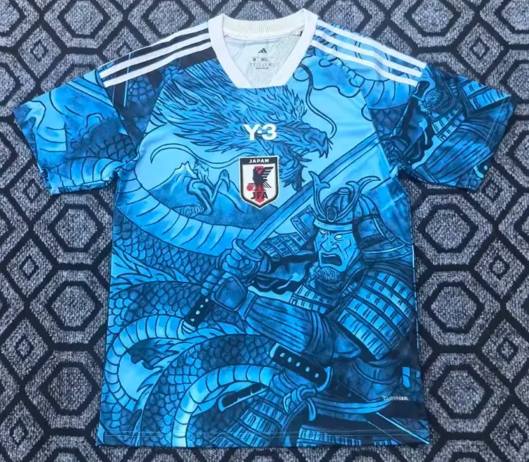 2025/2026 Japon Y-3 Samurai Dragon Bleu Maillot de football Qualité thaï 1:1