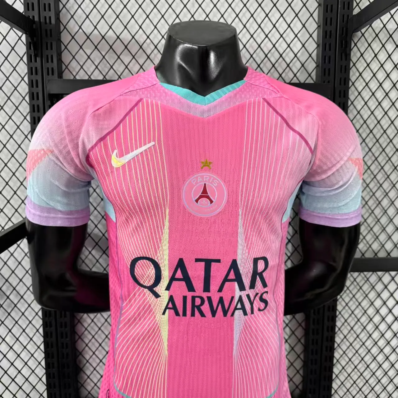 2025/2026 Spelersversie Psg Paris Saint-Germain Speciale editie Roze Voetbalshirt 1:1 Thaise kwaliteit - Afbeelding 4