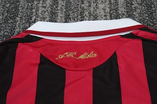 2009/2010 Long Sleeve Retro AC Milan Home Football Shirt 1:1 Thai Quality Kids Size - Image 10