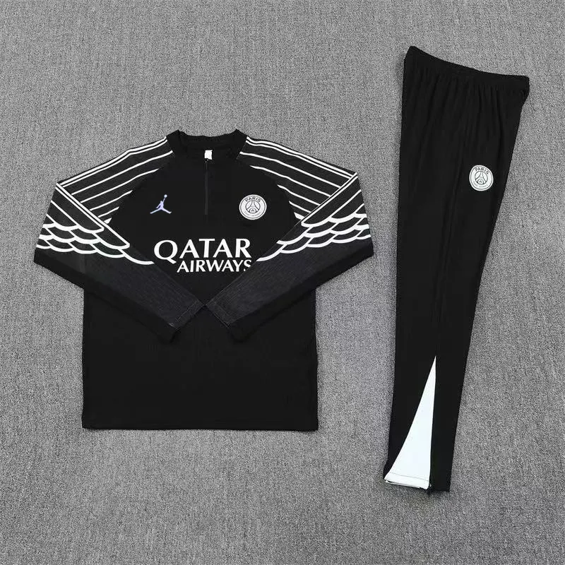 2025/2026 Psg Paris Saint-Germain Half-Pull Training Suit Black Set