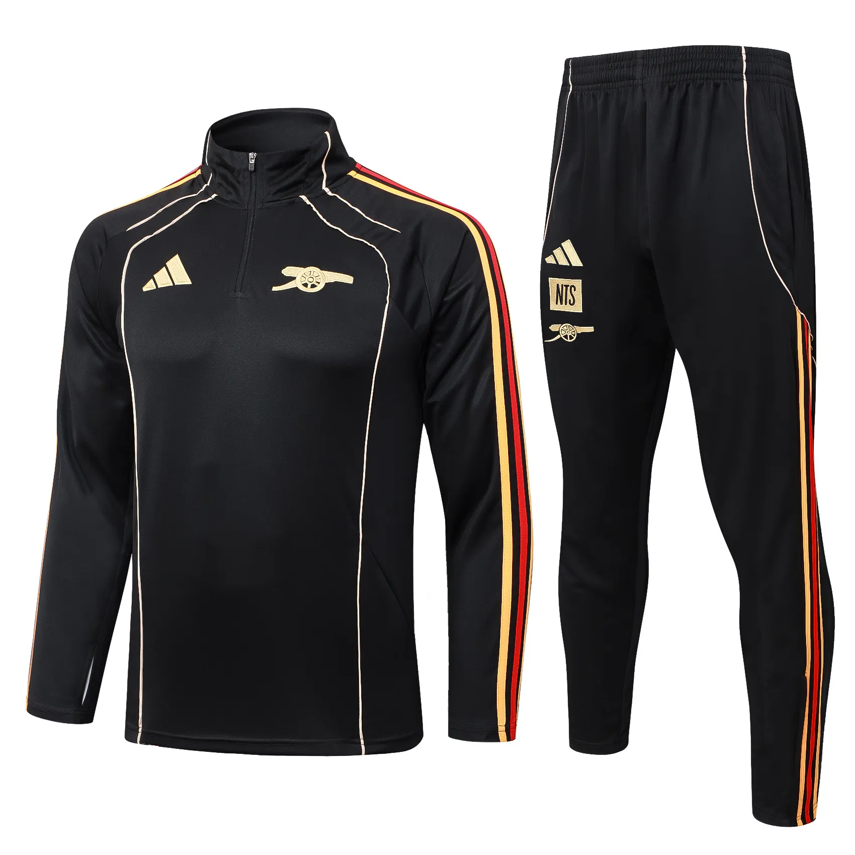 2025/2026 Arsenal Half-Pull Training Suit Black retro style Football Shirt 1:1 Thai Quality Set
