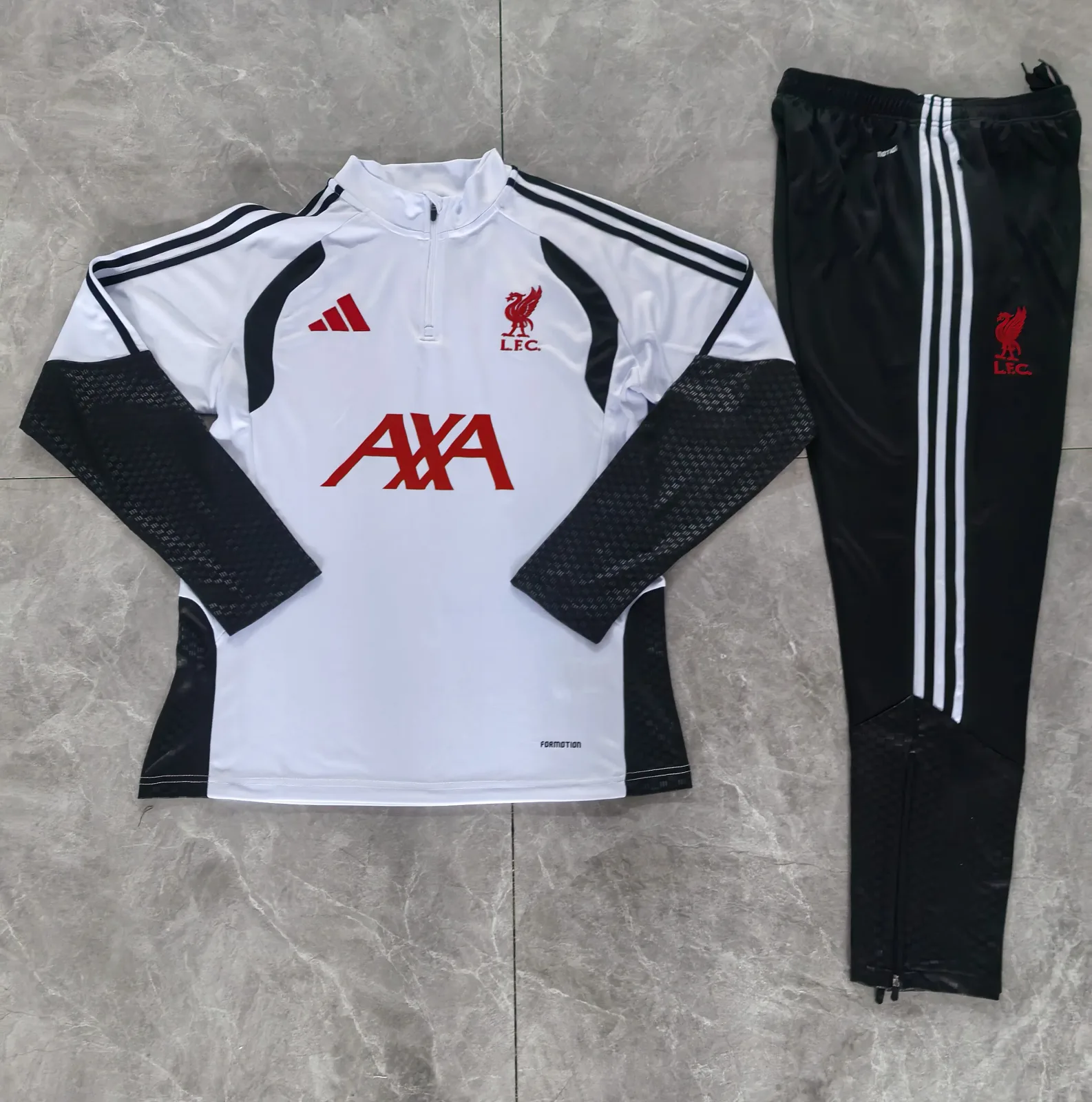 2026/2027 Liverpool Survêtement demi-zip Blanc Maillot de football Qualité thaï 1:1 Ensemble – Image 4