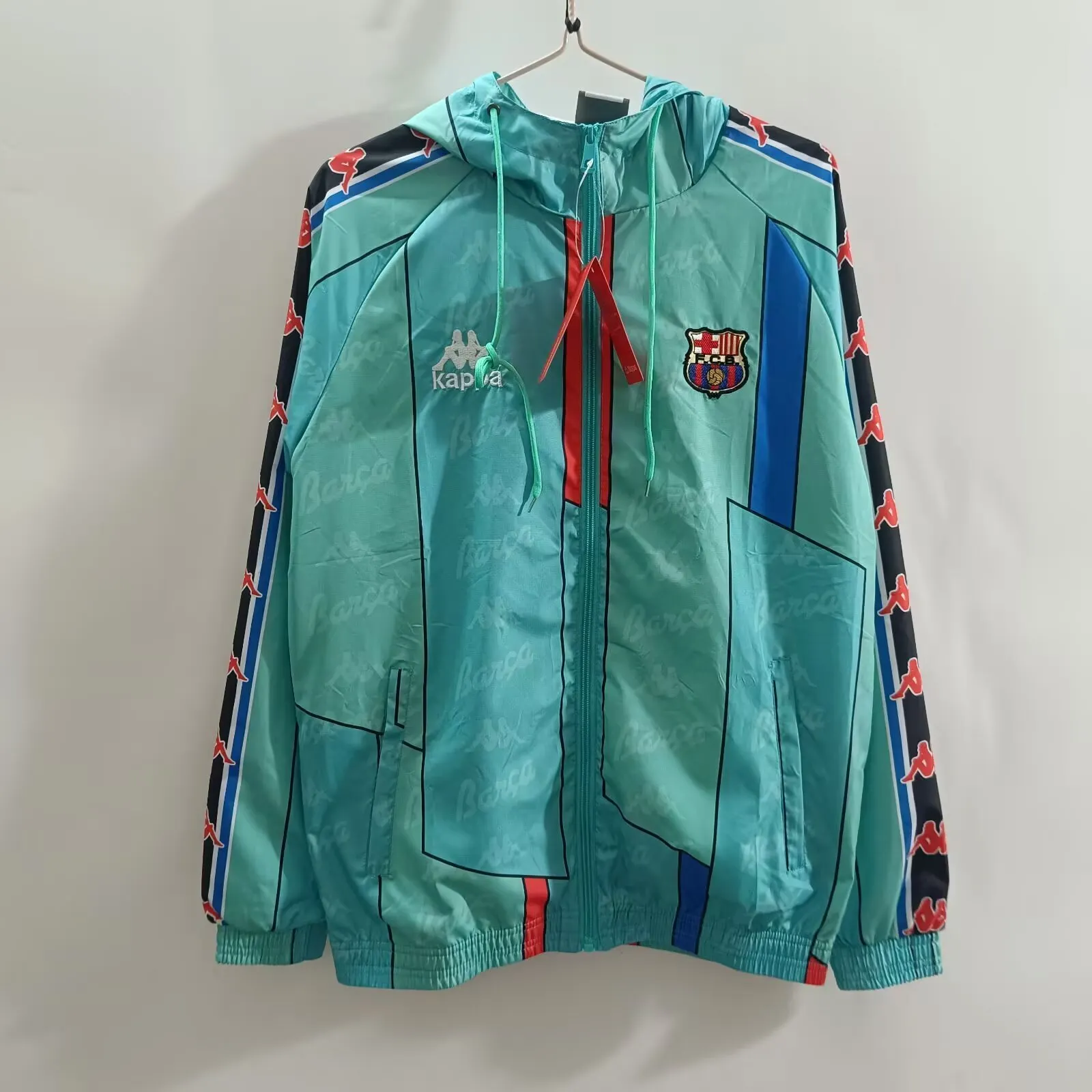 1996/1997 Rétro Barcelona Coupe-vent Vert Maillot Qualité thaï 1:1