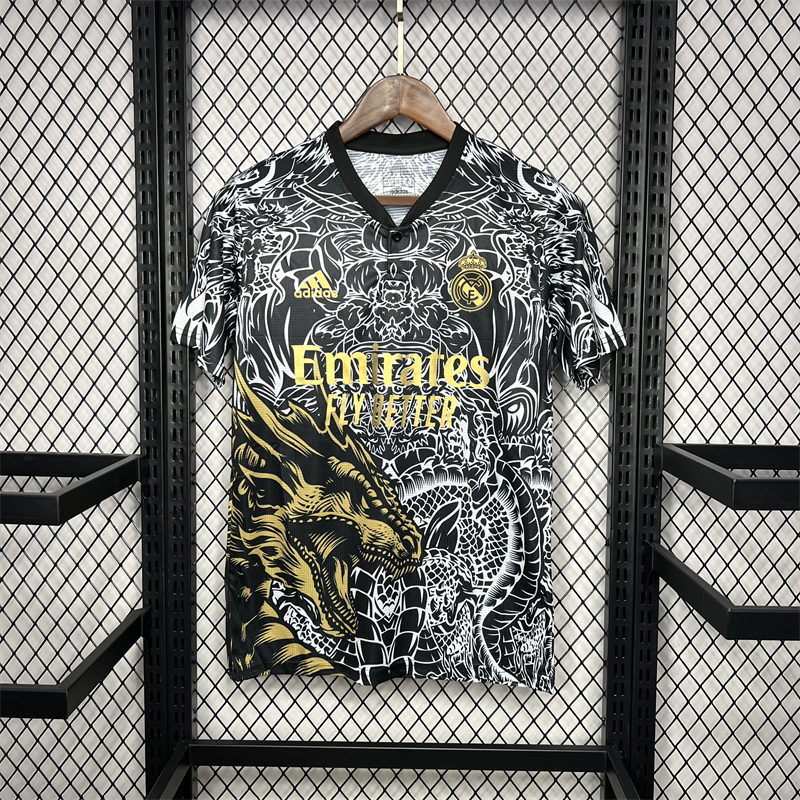 2024/2025 Real Madrid Czarny Dragon pattern Edycja specjalna Koszulka
