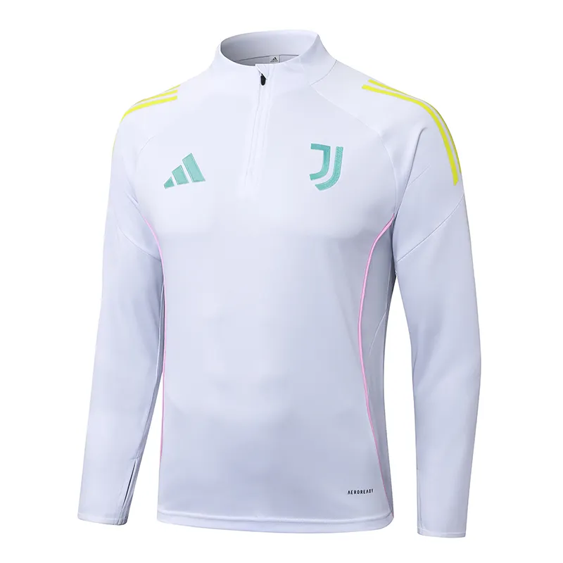 2025/2026 Juventus Tuta mezza zip Bianco Maglia da calcio Qualità thai 1:1 Set - immagine 3