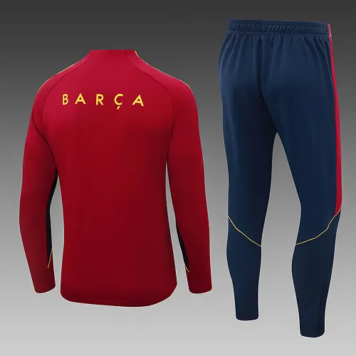 2026/2027 Barcelona Half-Pull Training Red Football Shirt 1:1 Thai Quality Set - Image 2