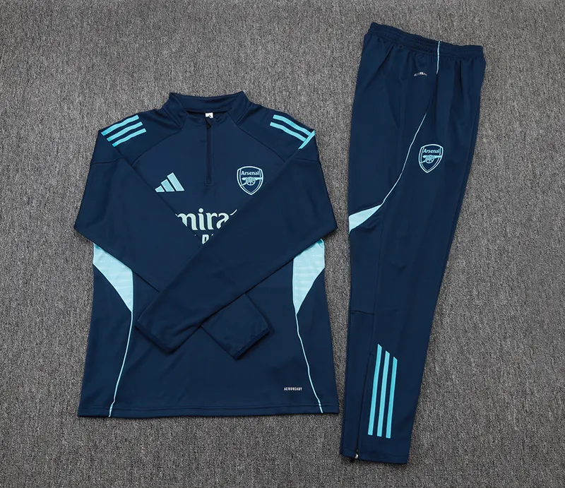 2025/2026 Arsenal Half-Pull Training Suit Royal Blue Football Shirt 1:1 Thai Quality Set - Image 7