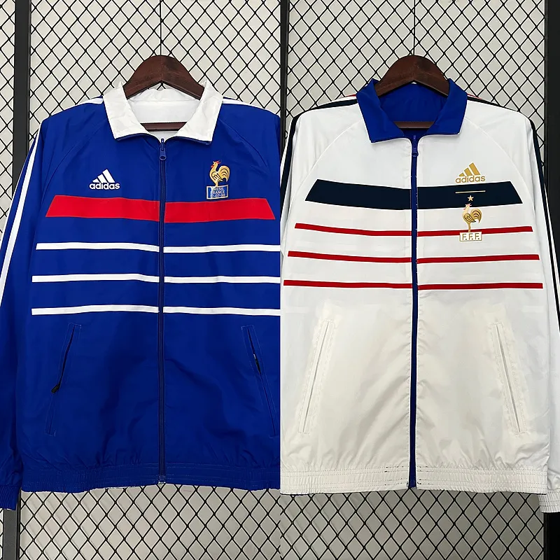 2024 France (White-Blue) Reversible Windbreaker Soccer Jersey 1:1 Thai Quality