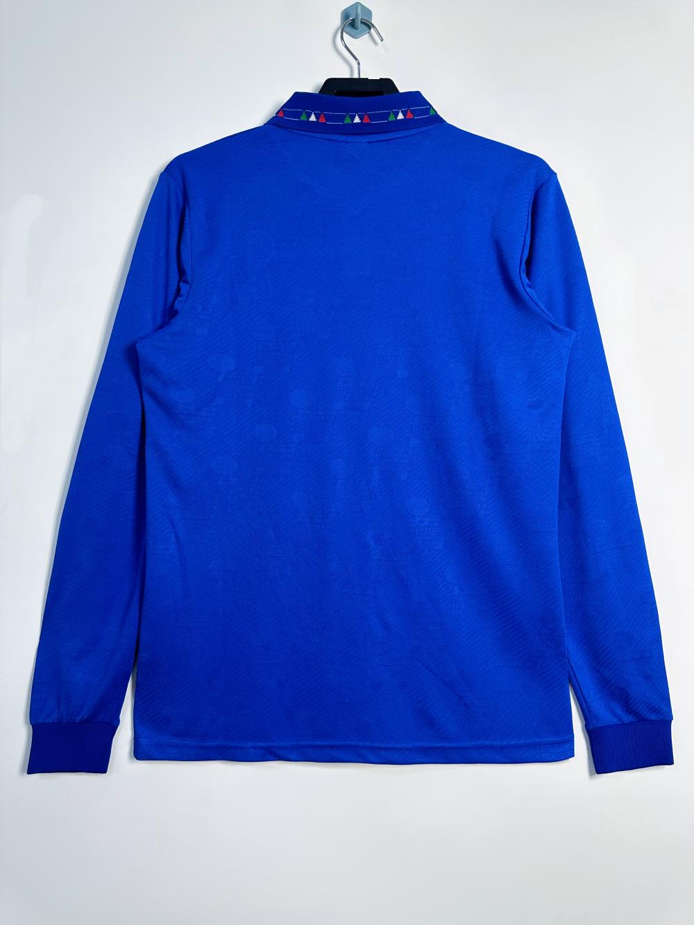 1994 Retrô Itália Mangas longas Casa Futebol Camisa Qualidade tailandesa 1:1 - Image 3