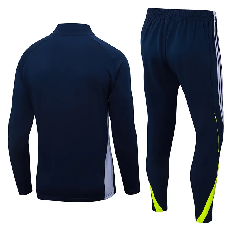 2025-2026 Real Madrid Retro Royal blue Half-Pull Training Suit Football Shirt 1:1 Thai Quality Set - Image 2