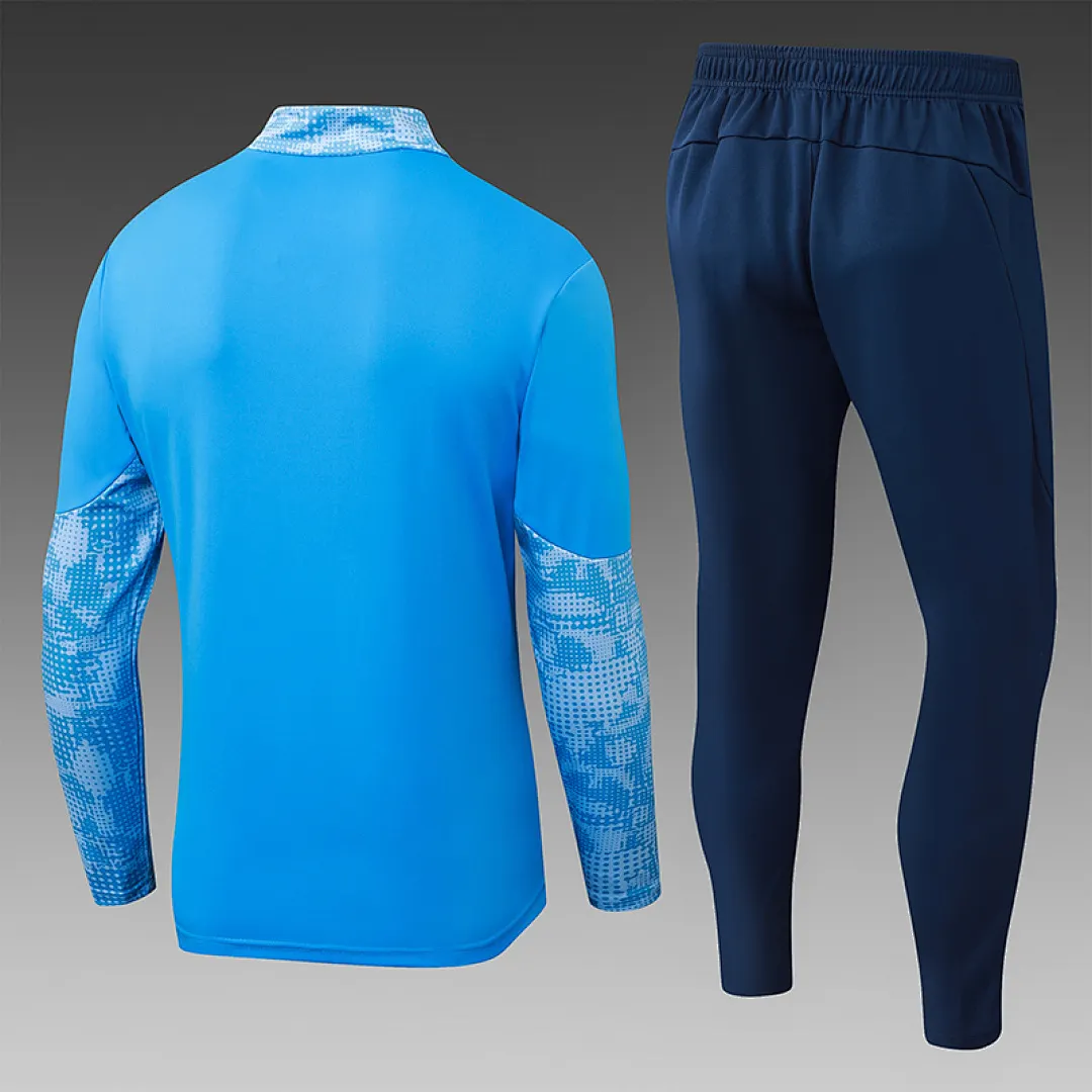 2025/2026 Manchester City Tuta mezza zip Bule Maglia da calcio Qualità thai 1:1 Set - immagine 3