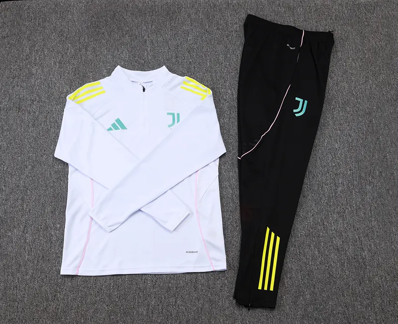 2025/2026 Juventus Tuta mezza zip Bianco Maglia da calcio Qualità thai 1:1 Set - immagine 7