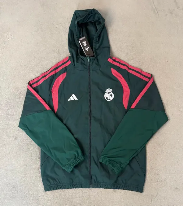 2026/2027 Real Madrid Windjack Groen Voetbalshirt 1:1 Thaise kwaliteit