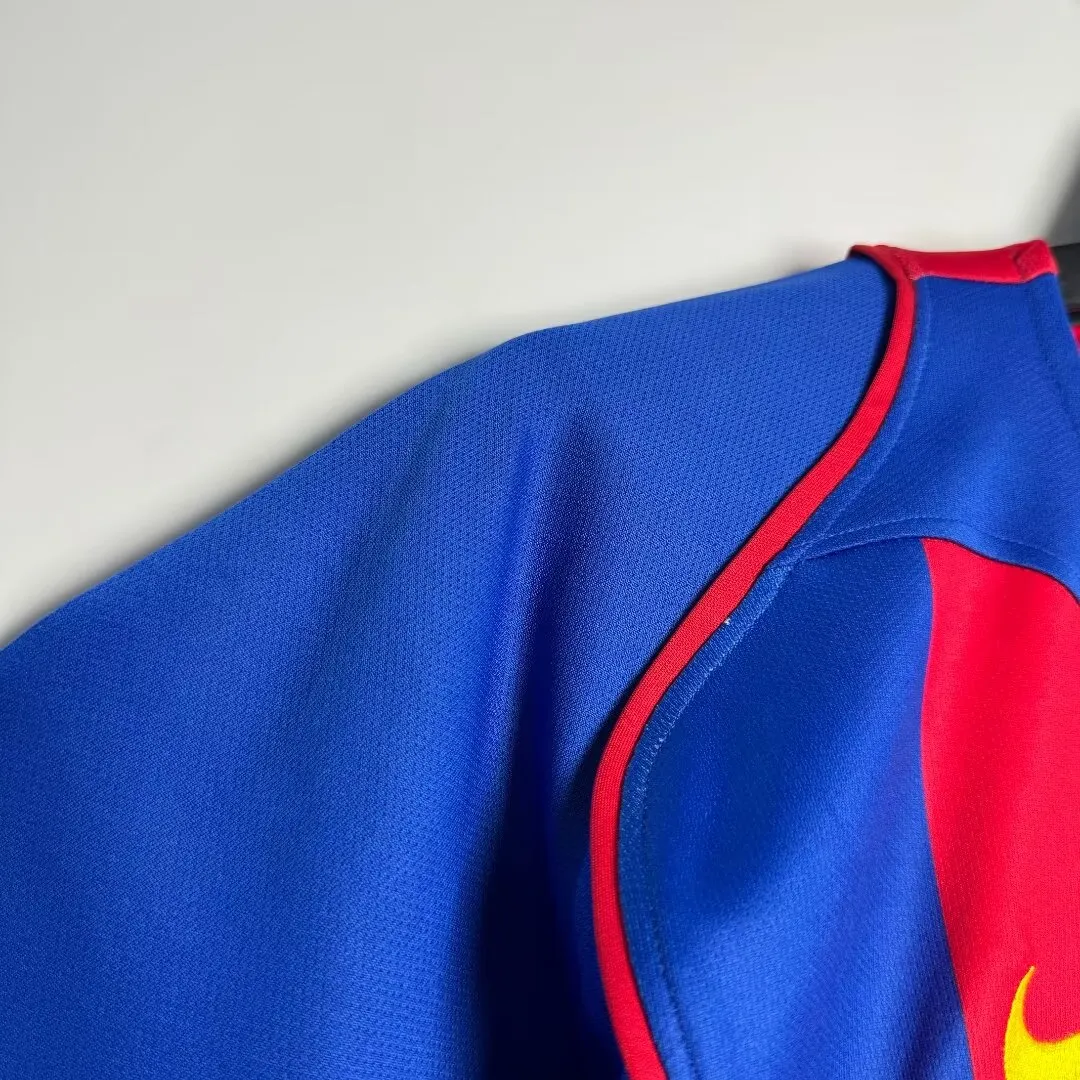 2004/2005 Retro Barcelona Heim Collarless Fußballtrikot 1:1 Thai-Qualität – Bild 5
