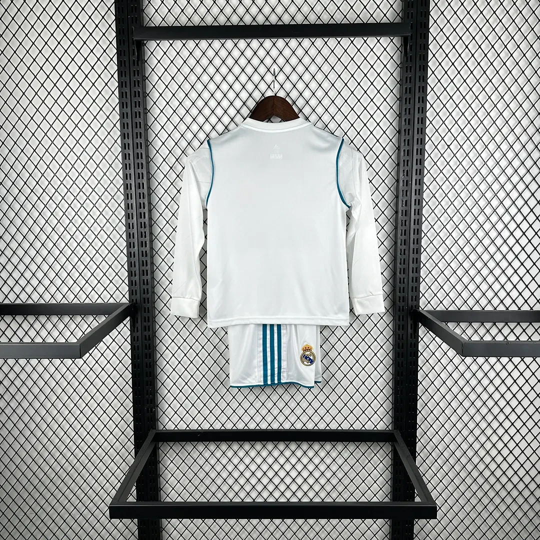 2017/2018 Retro Long Sleeve Real Madrid Home Football Shirt 1:1 Thai Quality Kids Size - Image 2