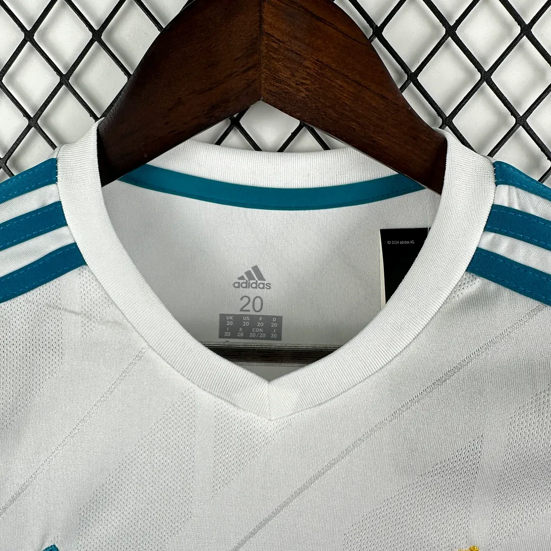 2017/2018 Retro Long Sleeve Real Madrid Home Football Shirt 1:1 Thai Quality Kids Size - Image 3