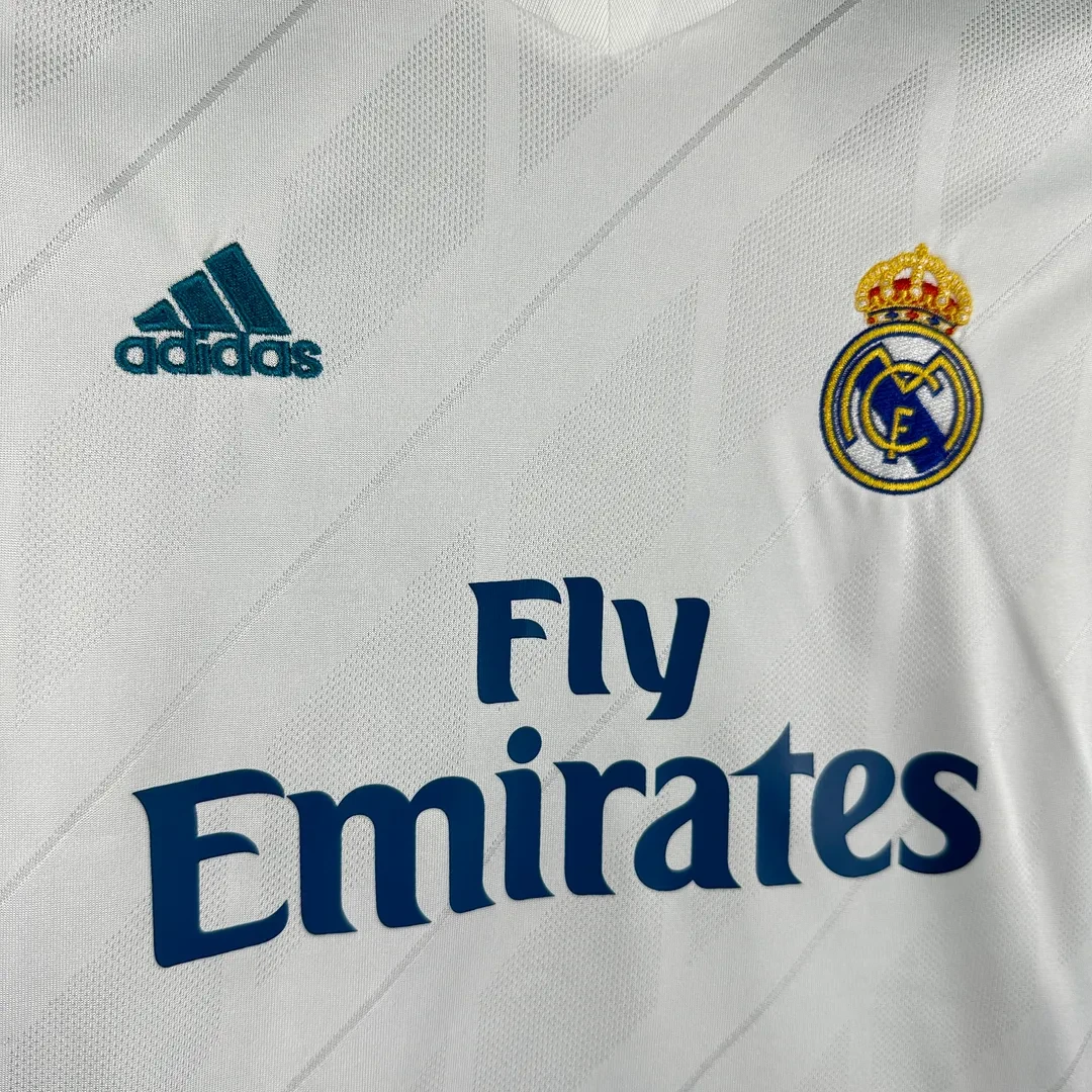 2017/2018 Retro Long Sleeve Real Madrid Home Football Shirt 1:1 Thai Quality Kids Size - Image 5