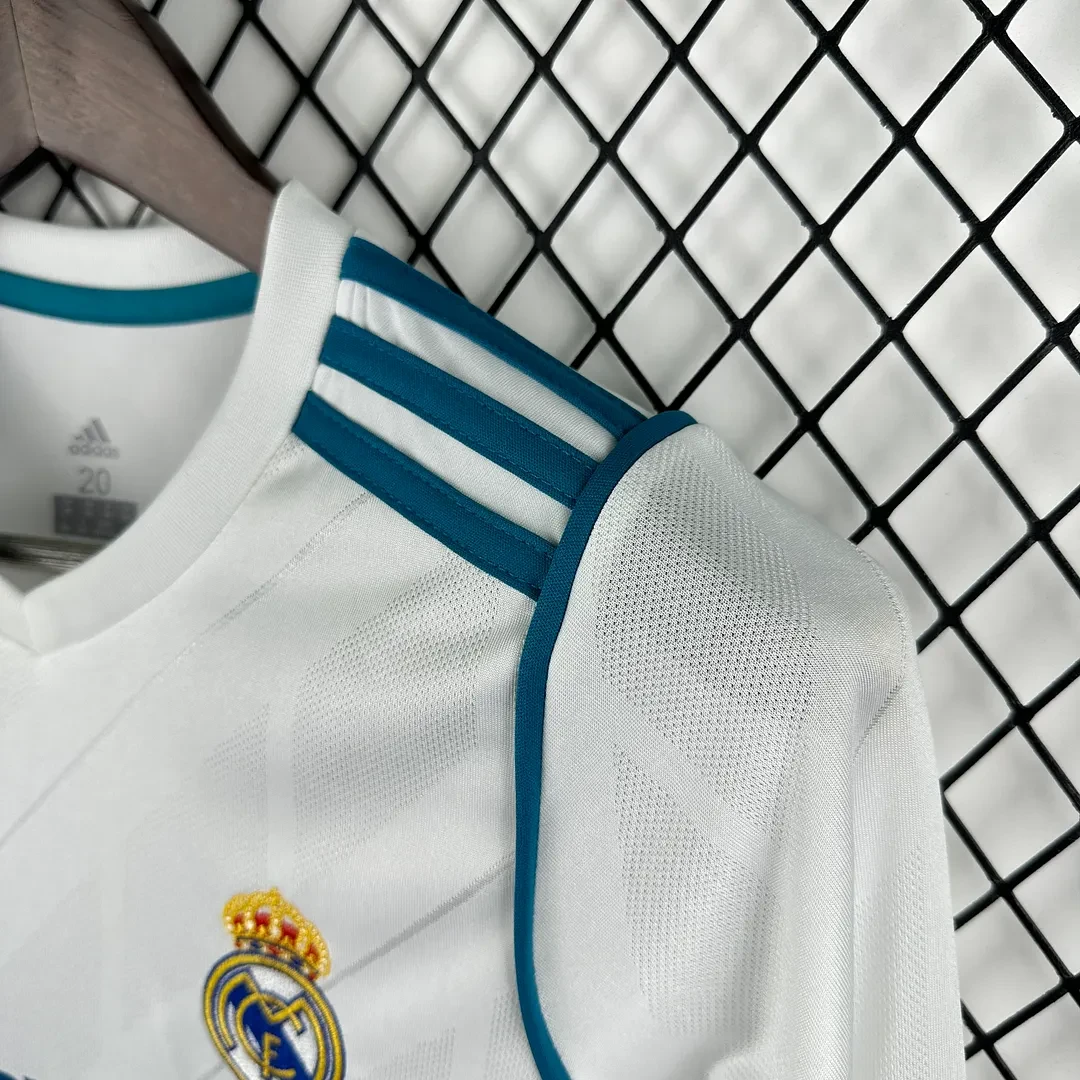 2017/2018 Retro Long Sleeve Real Madrid Home Football Shirt 1:1 Thai Quality Kids Size - Image 6