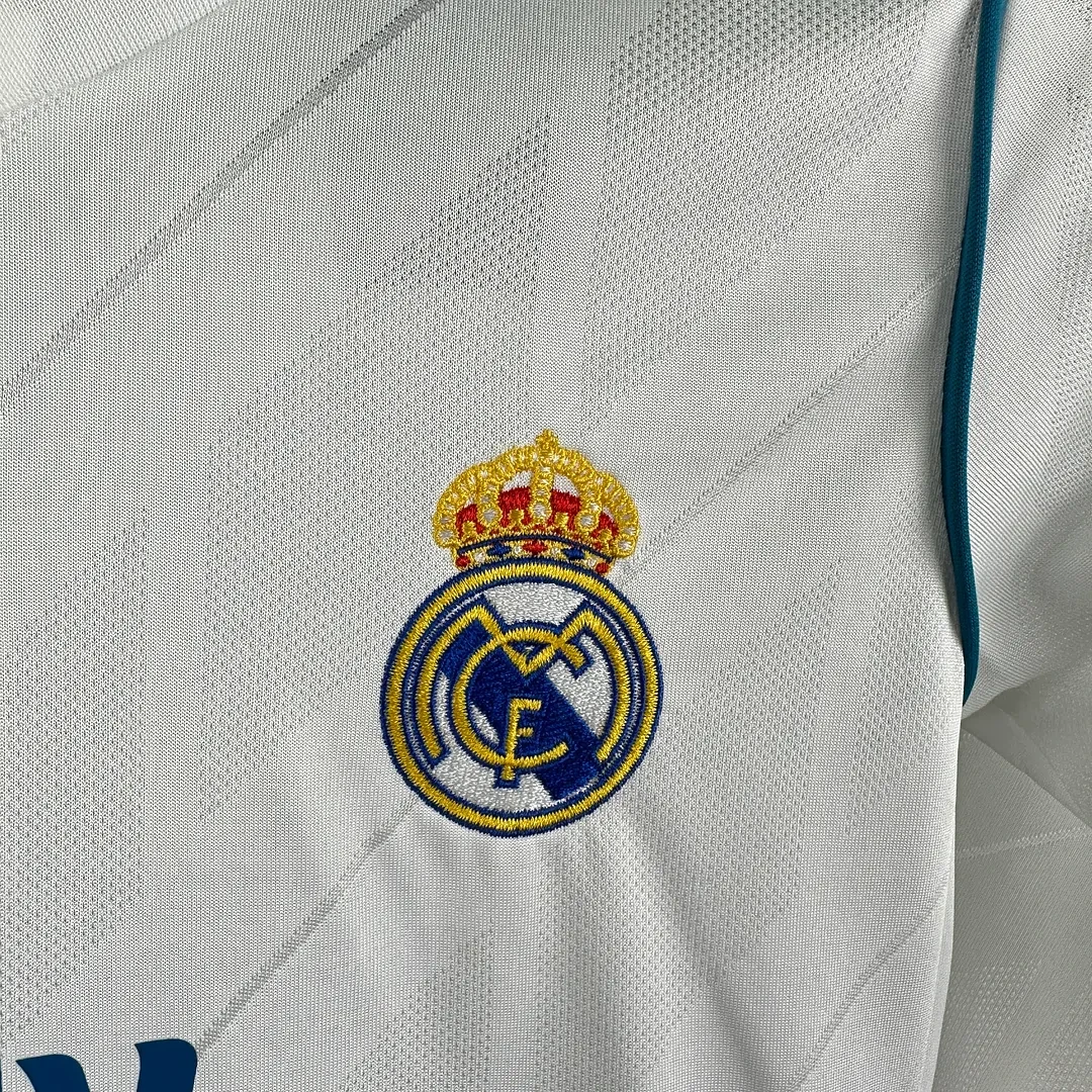 2017/2018 Retro Long Sleeve Real Madrid Home Football Shirt 1:1 Thai Quality Kids Size - Image 7
