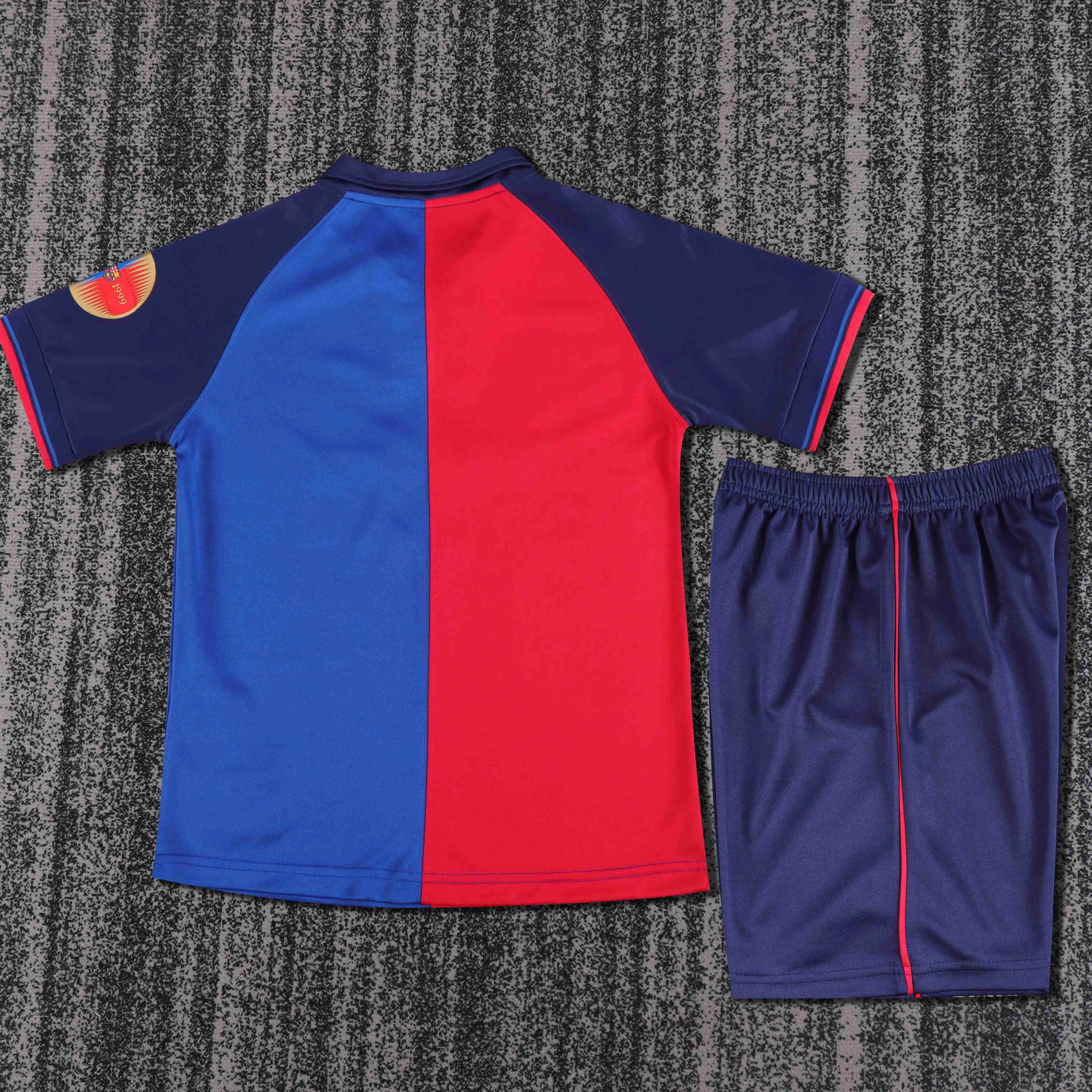 1899-1999 Retrô Barcelona 100th Aniversário Versão Casa Camisa de futebol Qualidade tailandesa 1:1 Tamanho infantil - Image 2